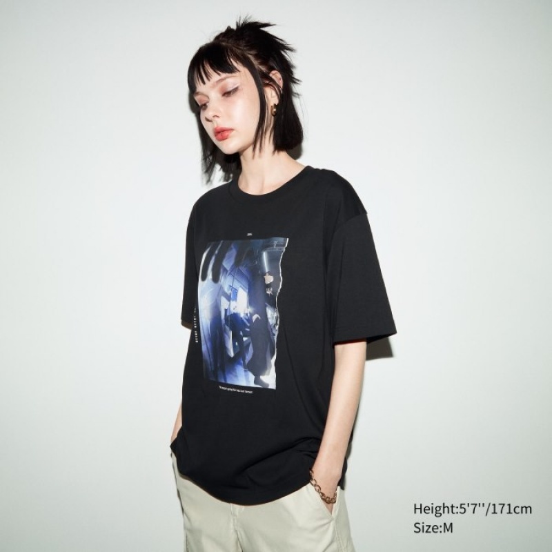 T Shirts Uniqlo Anime JUJUTSU KAISEN Season 2 UT Short-Sleeve Femme Noir | 2826482