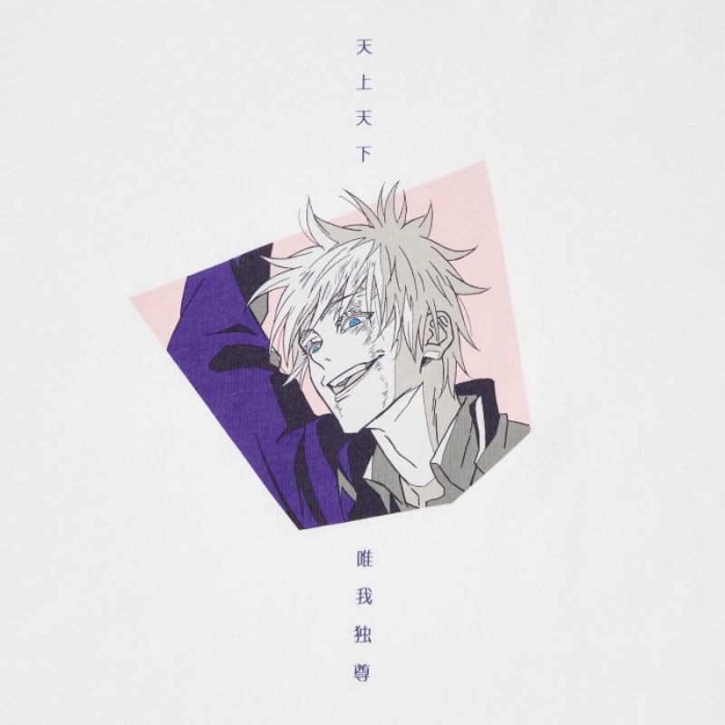 T Shirts Uniqlo Anime JUJUTSU KAISEN Season 2 UT Short-Sleeve Femme Blanche | 3137365