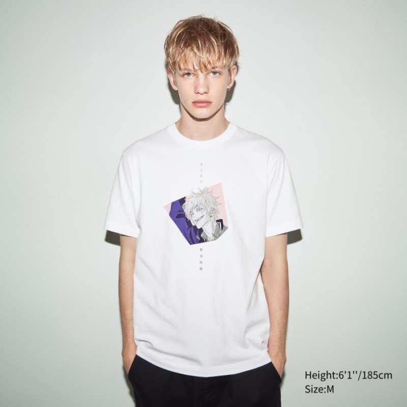 T Shirts Uniqlo Anime JUJUTSU KAISEN Season 2 UT Short-Sleeve Femme Blanche | 3137365
