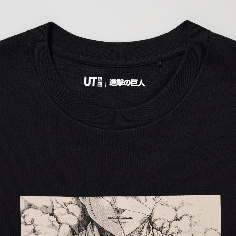 T Shirts Uniqlo Attack On Titan Ut Short-sleeve Graphic Dedicate Your Heart Homme Noir | 5656875