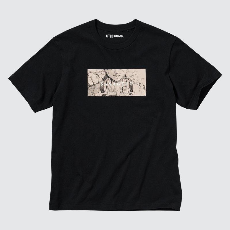 T Shirts Uniqlo Attack On Titan Ut Short-sleeve Graphic Dedicate Your Heart Homme Noir | 5656875