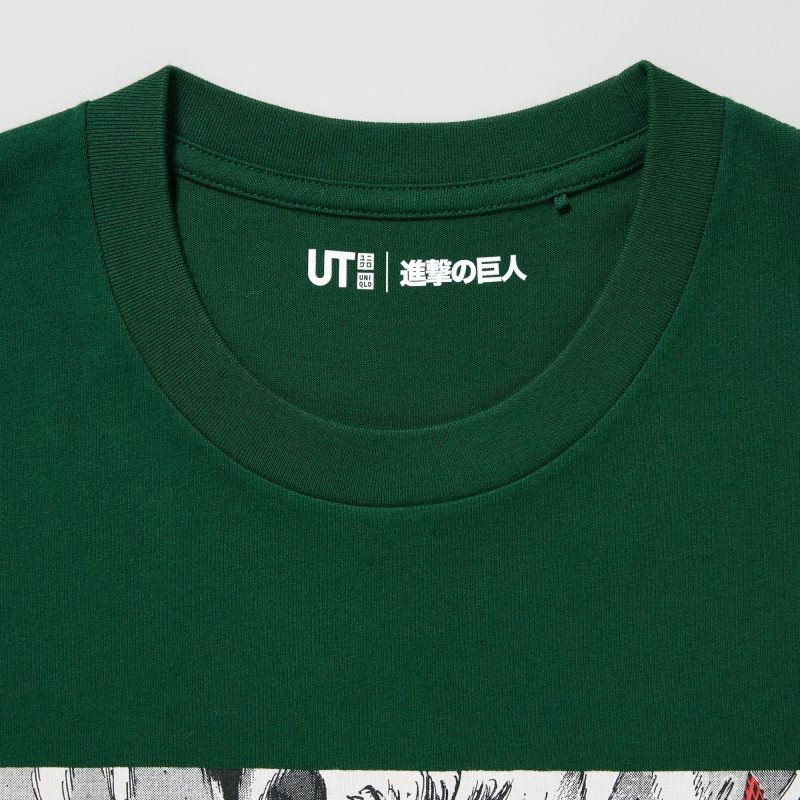 T Shirts Uniqlo Attack On Titan Ut Short-sleeve Graphic Eren Transforms Into A Titan Homme Vert | 4756713