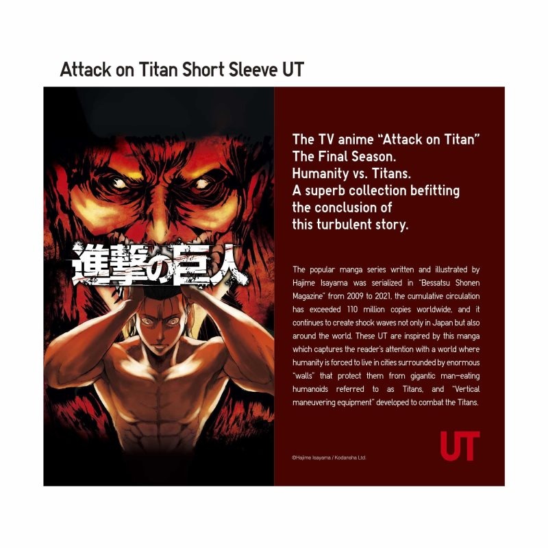 T Shirts Uniqlo Attack On Titan Ut Short-sleeve Graphic Eren Transforms Into A Titan Homme Vert | 4756713