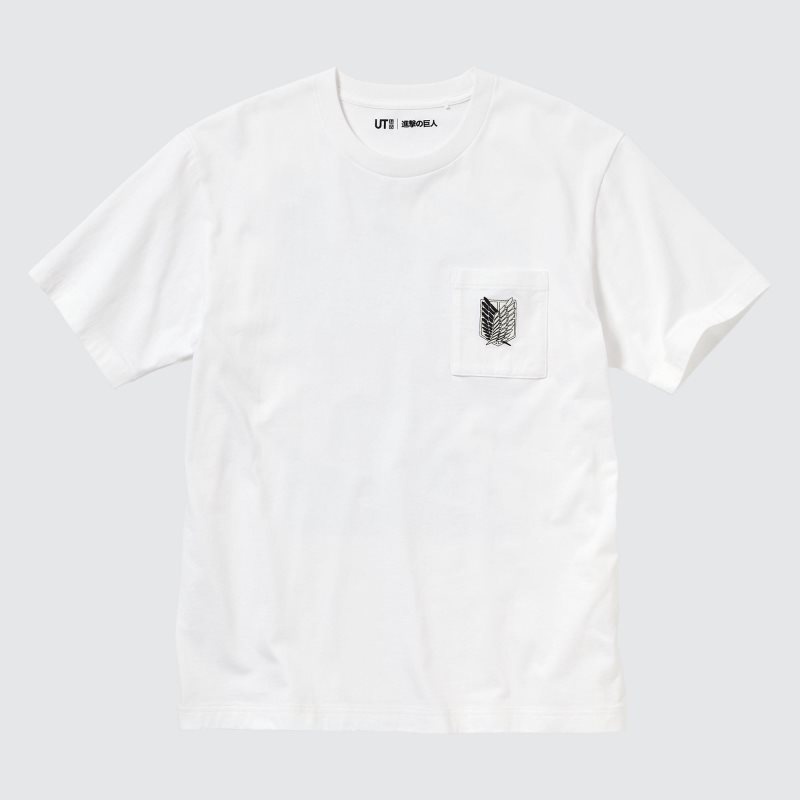 T Shirts Uniqlo Attack On Titan Ut Short-sleeve Graphic Wings Of Freedom Homme Blanche | 7498246