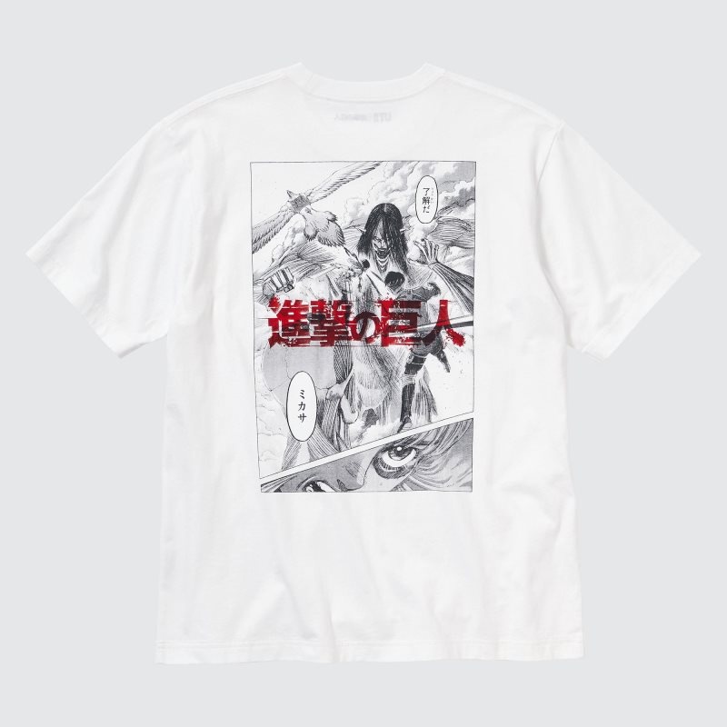 T Shirts Uniqlo Attack On Titan Ut Short-sleeve Graphic Wings Of Freedom Homme Blanche | 7498246