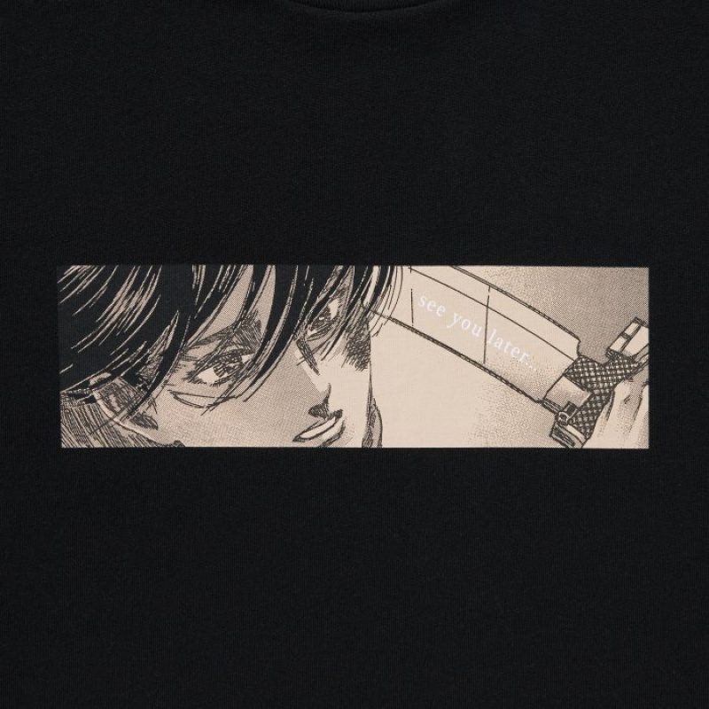 T Shirts Uniqlo Attack on Titan UT Short-Sleeve Femme Noir | 6408442