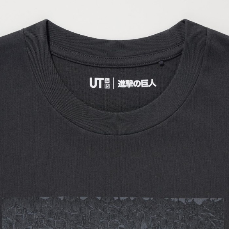 T Shirts Uniqlo Attack on Titan UT Short-Sleeve Femme Grise | 3302282