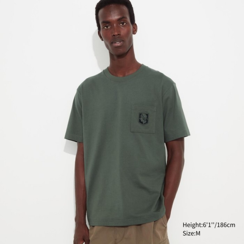 T Shirts Uniqlo Attack on Titan UT Short-Sleeve Femme Vert | 8976125