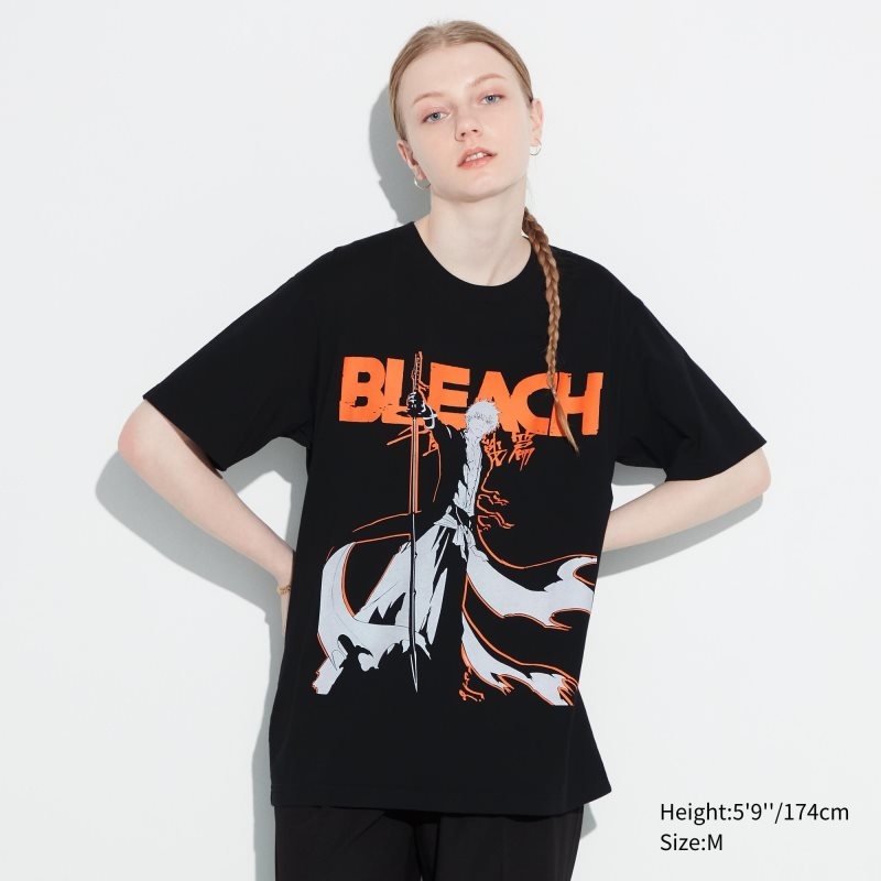 T Shirts Uniqlo Bleach: Thousand-year Blood War Ut Short-sleeve Graphic Homme Noir | 4374373