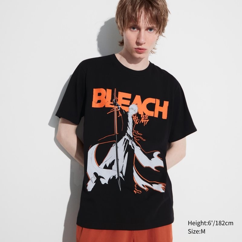 T Shirts Uniqlo Bleach: Thousand-year Blood War Ut Short-sleeve Graphic Homme Noir | 4374373
