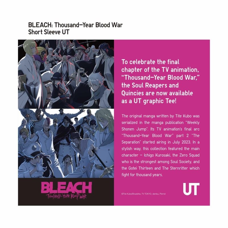 T Shirts Uniqlo Bleach: Thousand-year Blood War Ut Short-sleeve Graphic Homme Blanche | 9083187