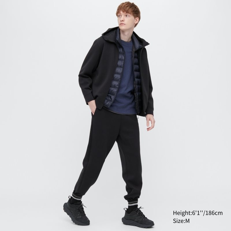T Shirts Uniqlo Brushed Cotton Crew Neck Long-sleeve Homme Bleu Marine | 568480