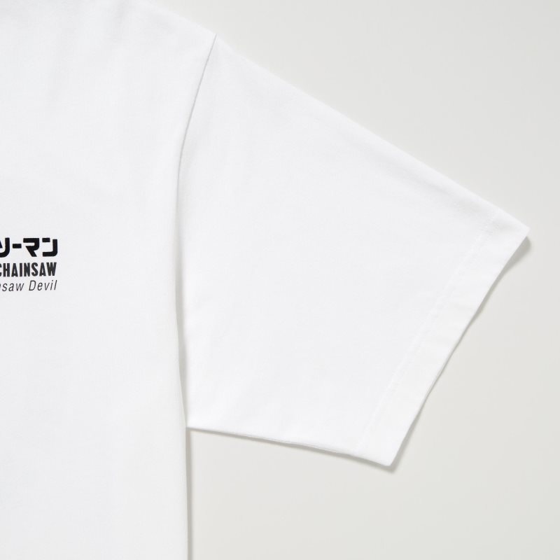 T Shirts Uniqlo Chainsaw Man × Kosuke Kawamura Short Sleeve Ut Oversized Homme Blanche | 8952810