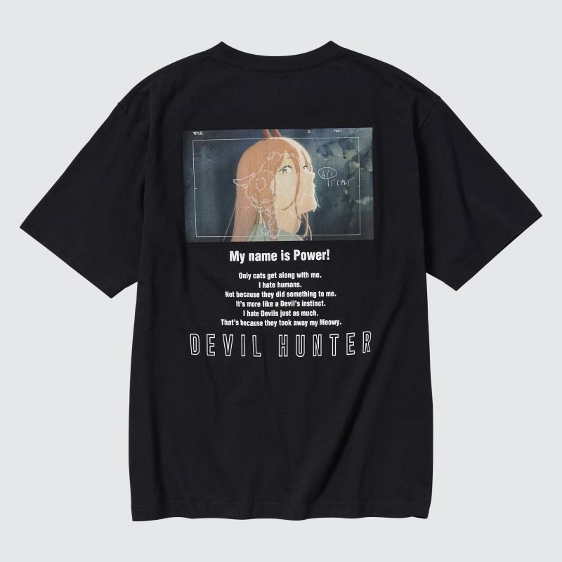 T Shirts Uniqlo Chainsaw Man × Kosuke Kawamura Short Sleeve Ut Oversized Homme Noir | 7836617
