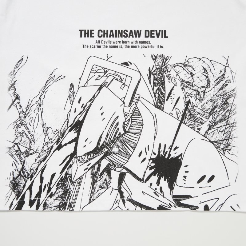 T Shirts Uniqlo Chainsaw Man × Kosuke Kawamura Ut Long-sleeve Graphic Homme Blanche | 6649713