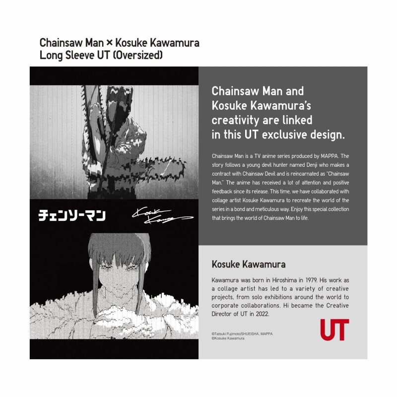 T Shirts Uniqlo Chainsaw Man × Kosuke Kawamura Ut Long-sleeve Graphic Homme Blanche | 6649713