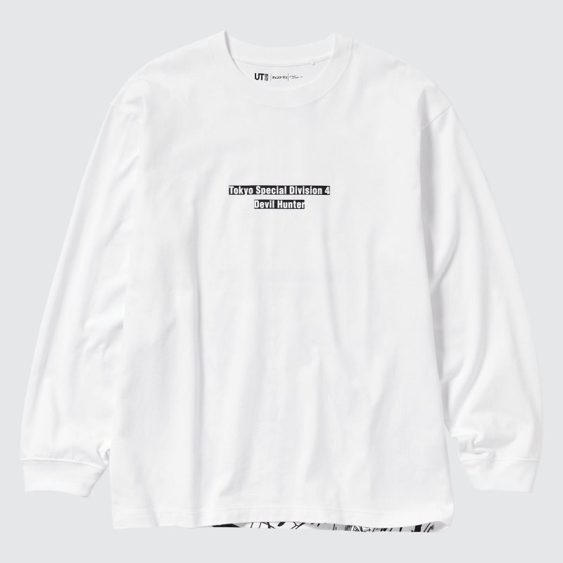 T Shirts Uniqlo Chainsaw Man × Kosuke Kawamura Ut Long-sleeve Graphic Homme Blanche | 6649713