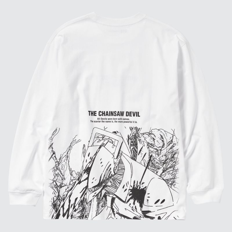 T Shirts Uniqlo Chainsaw Man × Kosuke Kawamura Ut Long-sleeve Graphic Homme Blanche | 6649713