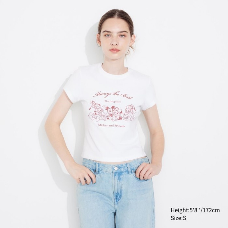T Shirts Uniqlo Collection UT Short-Sleeve Femme Blanche | 7881980