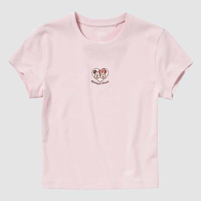 T Shirts Uniqlo Collection UT Short-Sleeve Femme Rose | 4670857