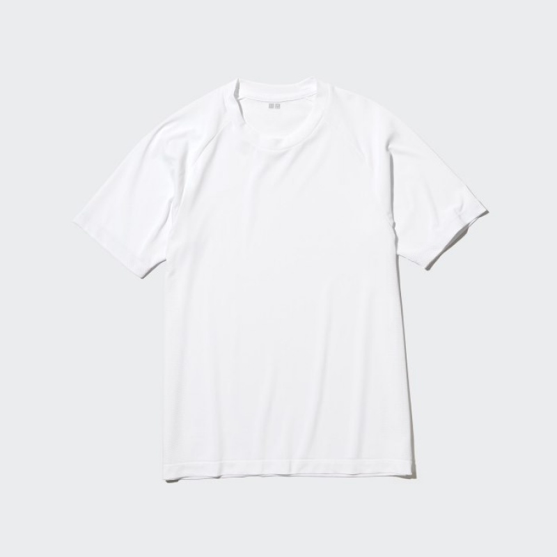 T Shirts Uniqlo DRY-EX Crew Neck Short-Sleeve Printed Femme Blanche | 7103860