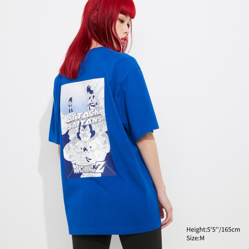 T Shirts Uniqlo Dragon Ball Ut Short-sleeve Graphic Homme Bleu | 4889625