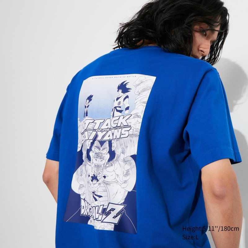 T Shirts Uniqlo Dragon Ball Ut Short-sleeve Graphic Homme Bleu | 4889625