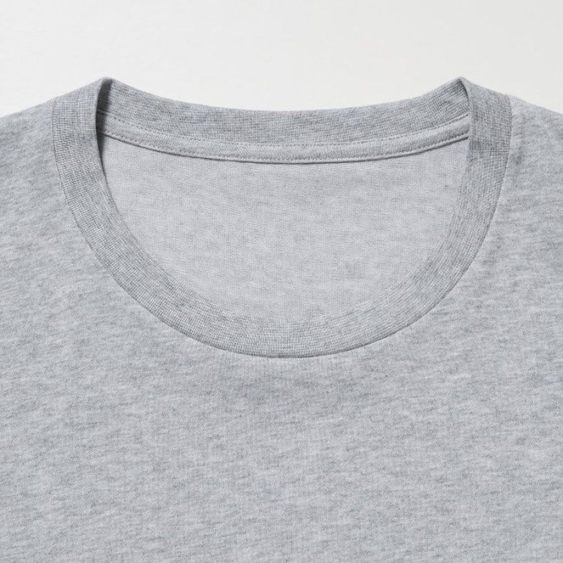 T Shirts Uniqlo Dry Color Crew Neck Short-Sleeve Femme Violette | 3635931
