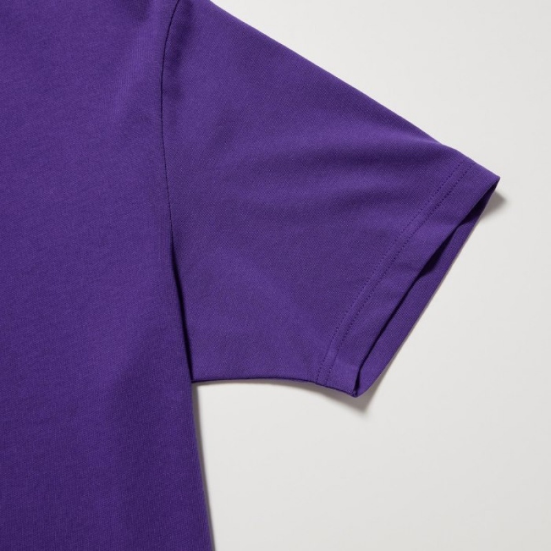 T Shirts Uniqlo Dry Color Crew Neck Short-Sleeve Femme Violette | 4005775