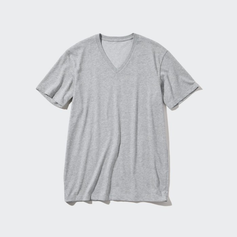 T Shirts Uniqlo Dry Color V-Neck Short-Sleeve Femme Blanche | 11723