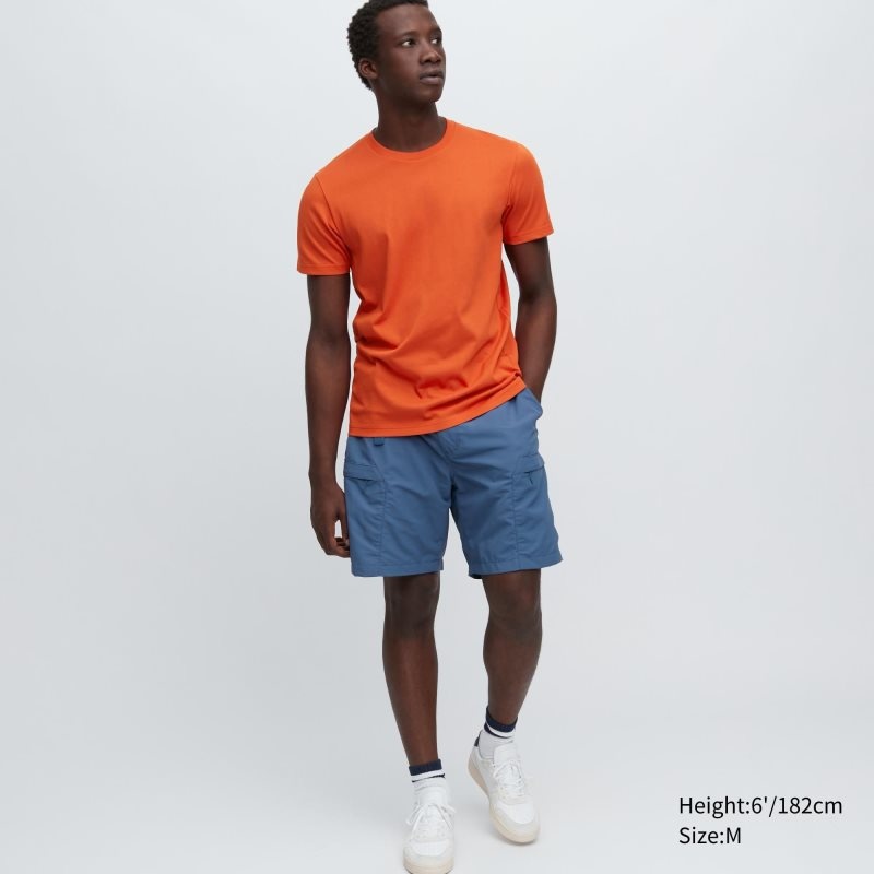 T Shirts Uniqlo Dry Crew Neck Short-sleeve Color Homme Orange | 3915935