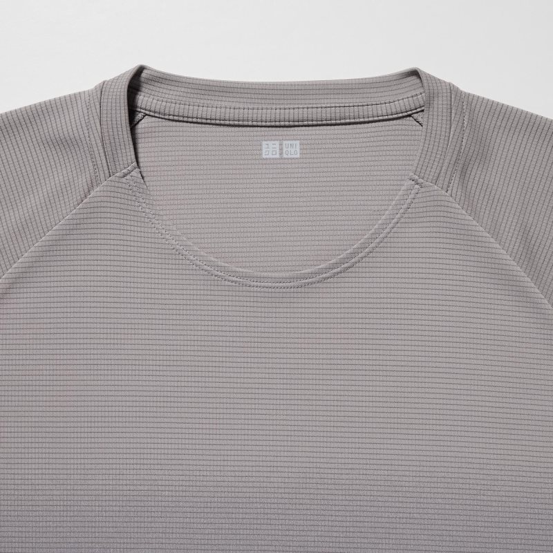 T Shirts Uniqlo Dry-ex Crew Neck Short-sleeve Lightweight Homme Grise | 1615627