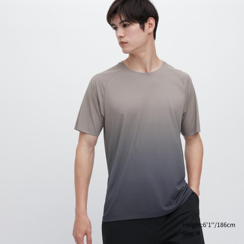 T Shirts Uniqlo Dry-ex Crew Neck Short-sleeve Lightweight Homme Grise | 1615627