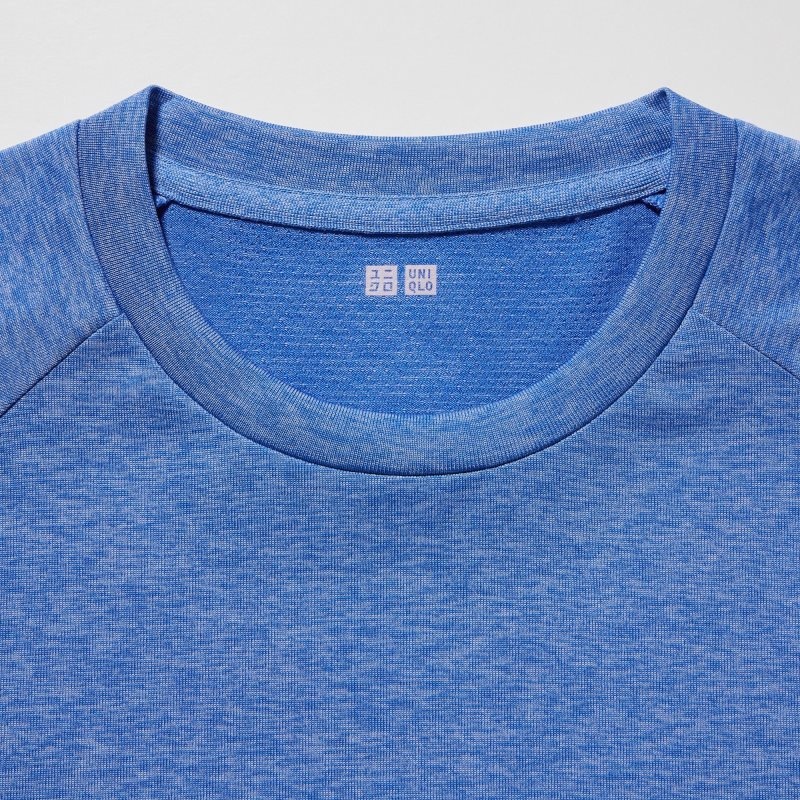 T Shirts Uniqlo Dry-ex Crew Neck Short-sleeve Homme Bleu | 5264402