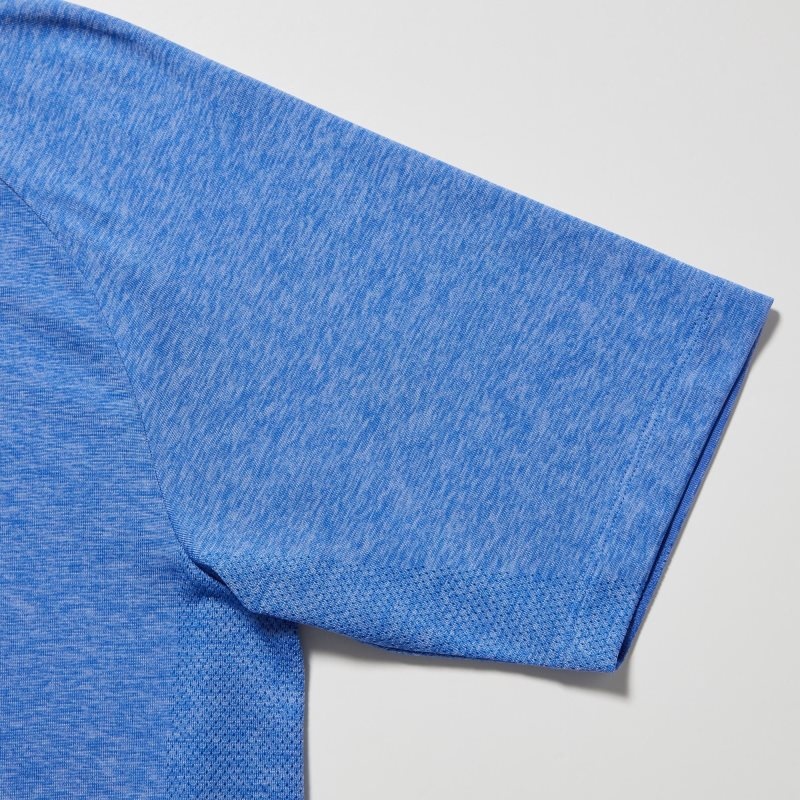 T Shirts Uniqlo Dry-ex Crew Neck Short-sleeve Homme Bleu | 5264402