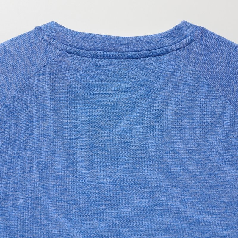 T Shirts Uniqlo Dry-ex Crew Neck Short-sleeve Homme Bleu | 5264402