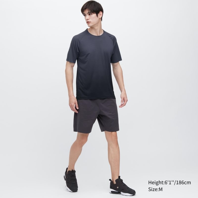 T Shirts Uniqlo Dry-ex Crew Neck Short-sleeve Lightweight Homme Grise | 9052728
