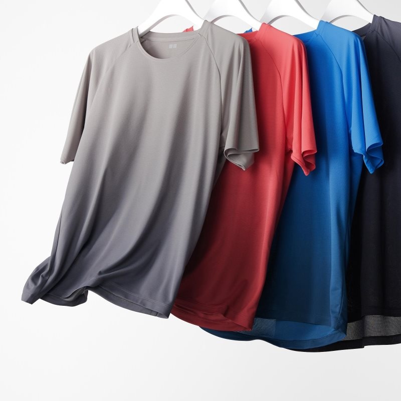 T Shirts Uniqlo Dry-ex Crew Neck Short-sleeve Lightweight Homme Grise | 9052728