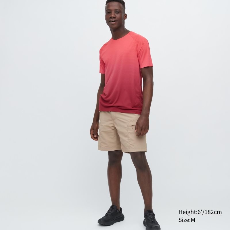 T Shirts Uniqlo Dry-ex Crew Neck Short-sleeve Lightweight Homme Rouge | 1084972