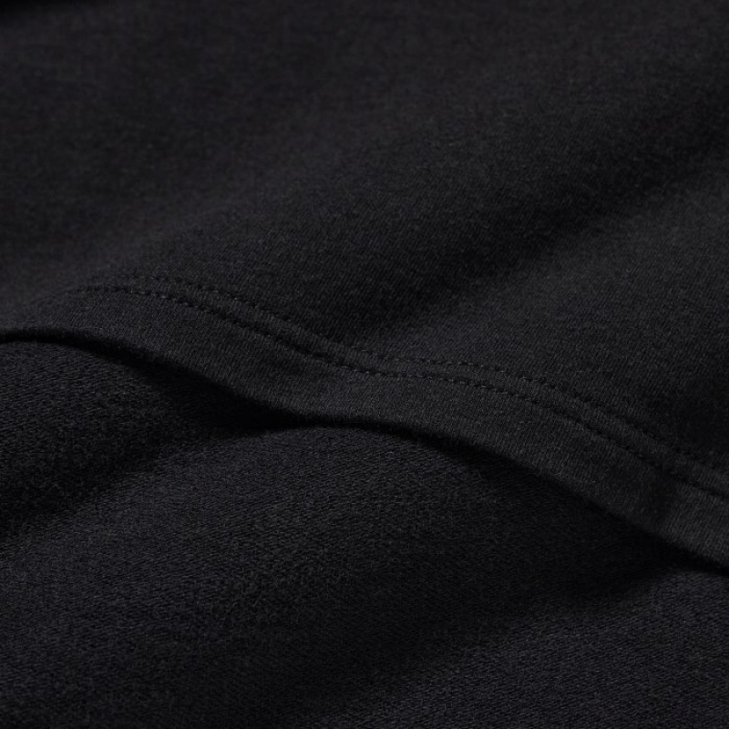T Shirts Uniqlo HEATTECH Cotton Crew Neck Long-Sleeve Femme Noir | 7820817