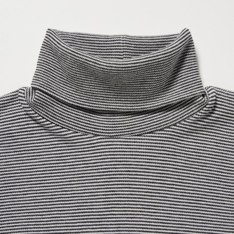T Shirts Uniqlo HEATTECH Extra Warm Seamless Turtleneck Femme Grise | 4590899