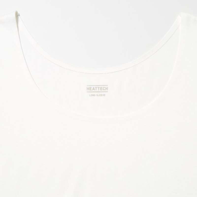 T Shirts Uniqlo HEATTECH Scoop Neck Long-Sleeve Femme Rose | 8999511