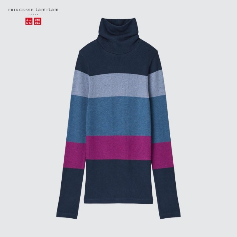 T Shirts Uniqlo HEATTECH Seamless Ribbed Extra Warm Femme Rouge | 9934159
