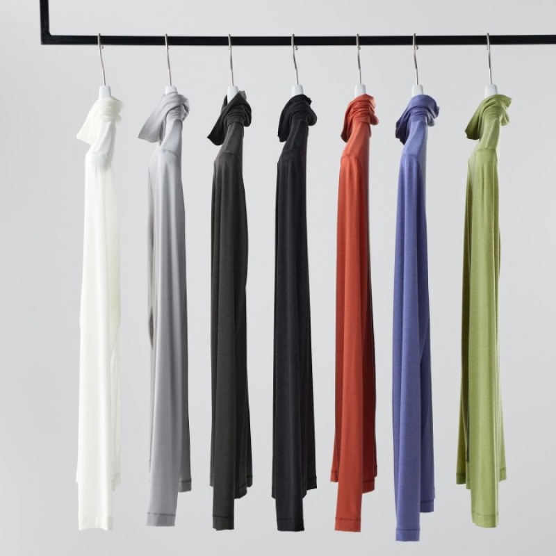 T Shirts Uniqlo HEATTECH Ultra Light Turtleneck Long-Sleeve Femme Violette | 4990517