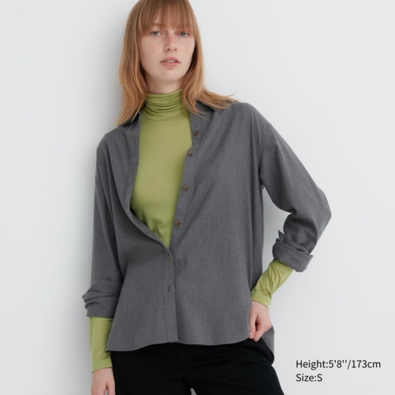 T Shirts Uniqlo HEATTECH Ultra Light Turtleneck Long-Sleeve Femme Vert | 4174069