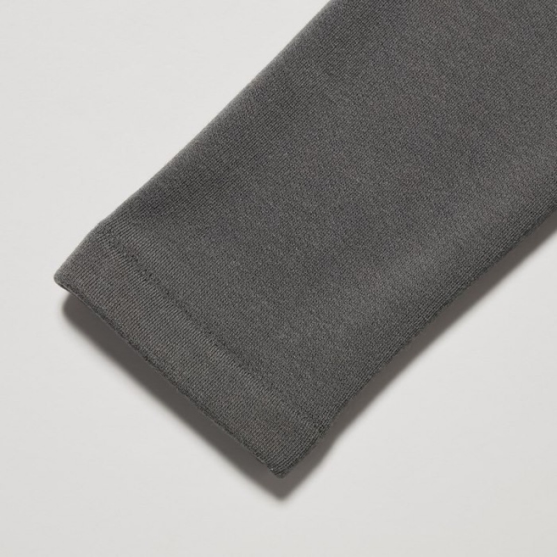 T Shirts Uniqlo HEATTECH Ultra Warm Crew Neck Long-Sleeve Femme Grise | 1468591