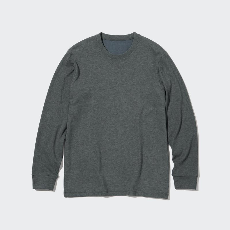 T Shirts Uniqlo HEATTECH Ultra Warm Crew Neck Long-Sleeve Homme Grise | 9881483