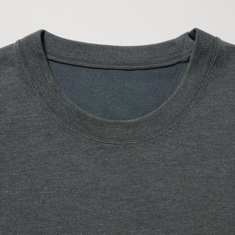 T Shirts Uniqlo HEATTECH Ultra Warm Crew Neck Long-Sleeve Homme Grise | 9881483