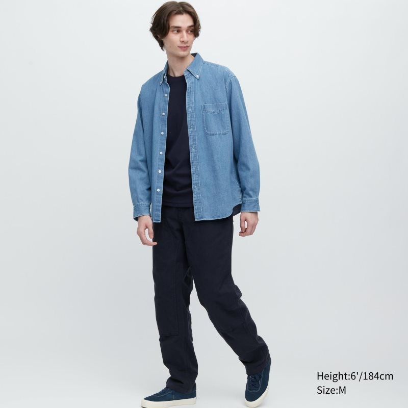 T Shirts Uniqlo HEATTECH Ultra Warm Crew Neck Long-Sleeve Homme Bleu Marine | 2404801