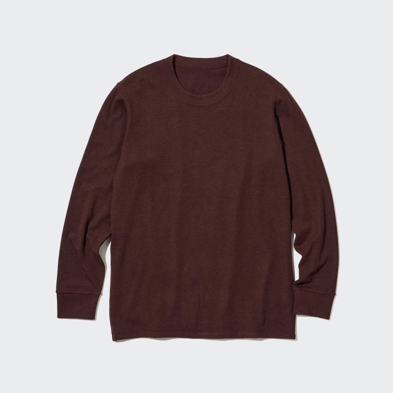 T Shirts Uniqlo HEATTECH Ultra Warm Crew Neck Long-Sleeve Homme Bordeaux | 7009058